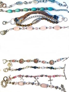 Wholesale Jewelry Lot 6 Custom Bracelets- Swarovski, Genuine Gems, & more.  NWT